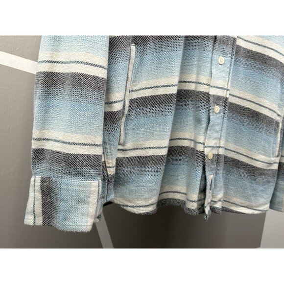 Johnnie O Surflannel Carver Button Up Hoodie Men’s 2XL Blue Shacket Surf Shirt - Picture 6 of 16